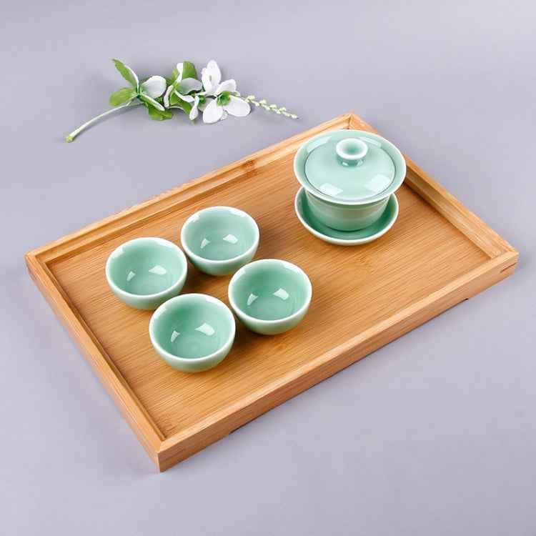 Bamboo Right Angle Tea Tray Tea Table, Size: 41x29cm