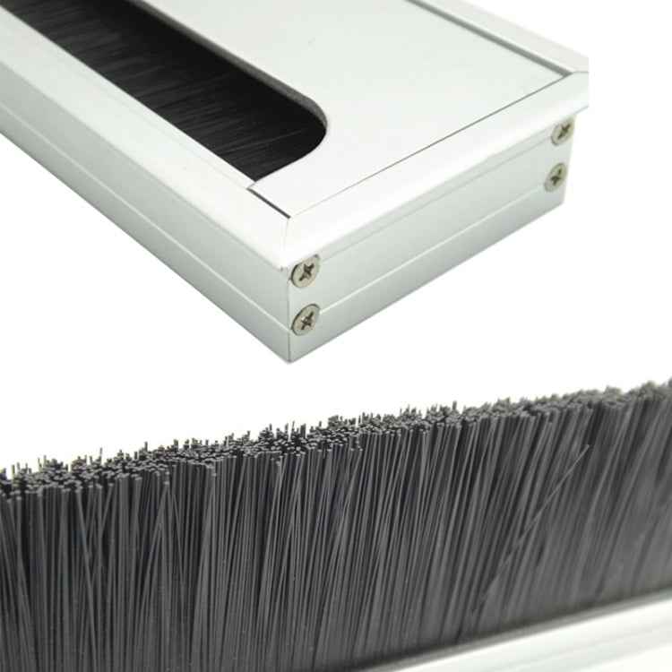 8x16cm Desk Dustproof Aluminum Wire Box Threading Box with Brush