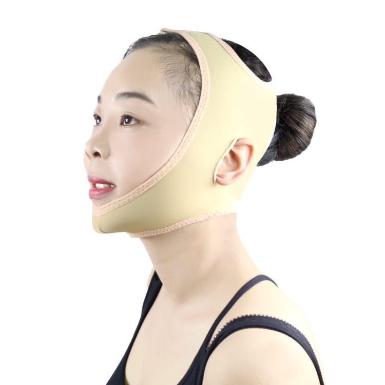 Lycra Flesh Color Breathable Skin Care And Lift Reduce Double Chin Mask Face Belt, Size: XL