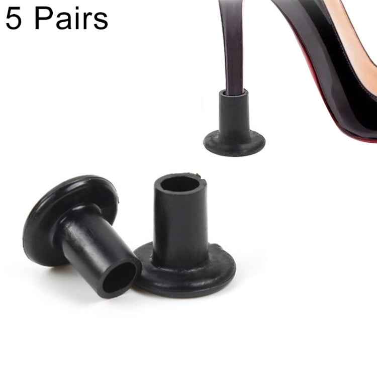 5 Pairs Non-slip Wear-resistant Increase Shoes High Stiletto Heel Protector Caps, Random Color Delivery