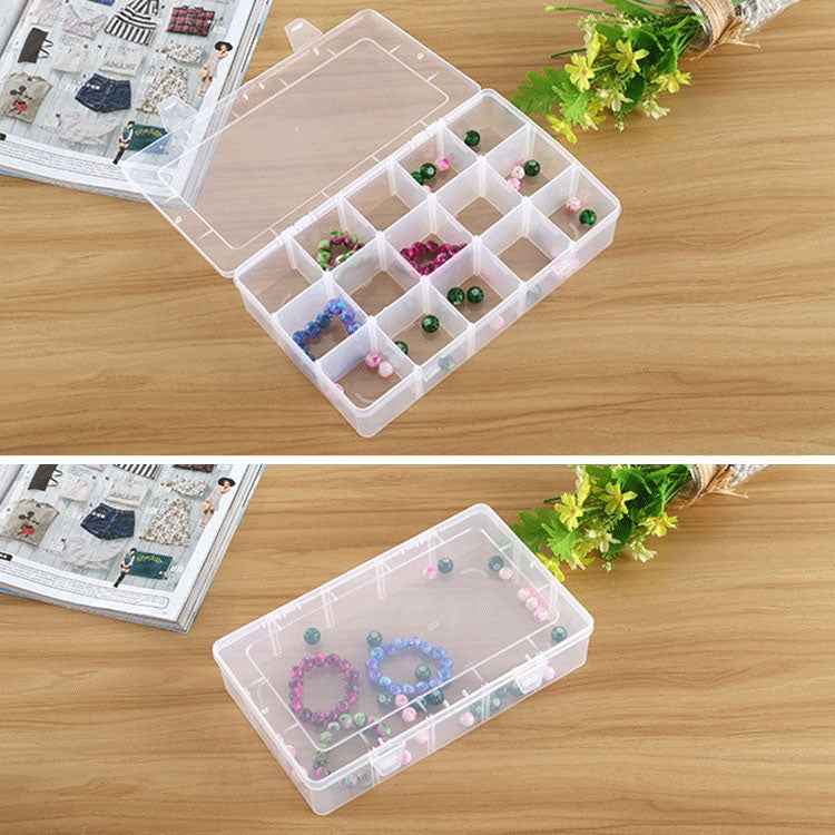 Removable Grid Compartment Plastic Box Organizerfor Jewelry Earring Fishing Hook Small Accessories, Size: Large, 15 Slots