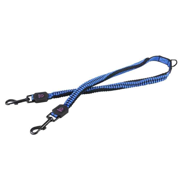 Pet Telescopic Buffer Double Traction Rope Nylon Reflective Braided Rope, Small, Length: 70cm, Random Color Delivery