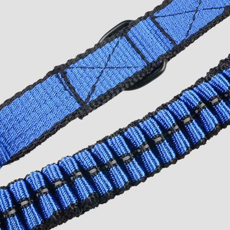 Pet Telescopic Buffer Double Traction Rope Nylon Reflective Braided Rope, Small, Length: 70cm, Random Color Delivery