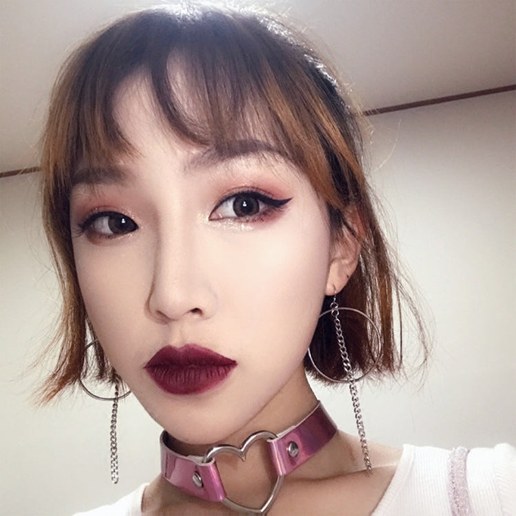 2 PCS European and American Harajuku Laser Heart Shape Collar Glowing Choker Necklace, Random Color Delivery