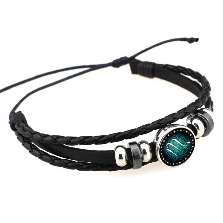 European and American Hand-knitted Beaded Retro DIY Bracelet Constellation Leather Punk Fashion Bracelet