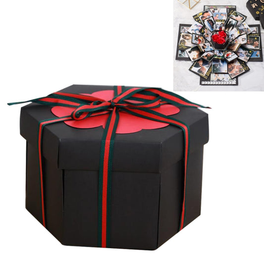 Álbum de fotos creativo con forma de estrella, sorpresa, hecho a mano, con diseño de hexágono floreciente.