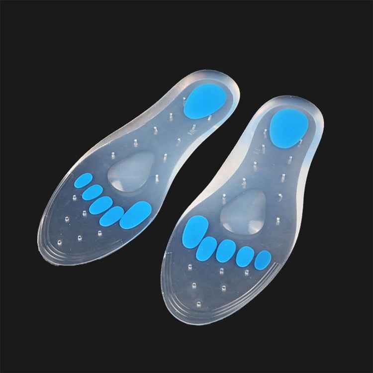 1 Pair Transparent Cushioning Silica Gel Insoles Size: 44-46yards