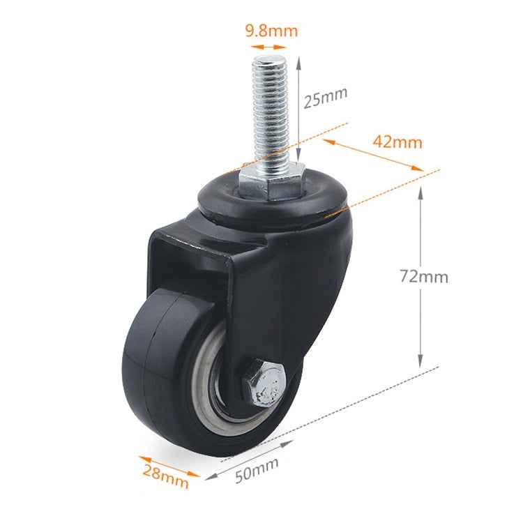 2 PCS 2 inch Furniture Cabinet Coffee Table Silent Screw Universal Wheel