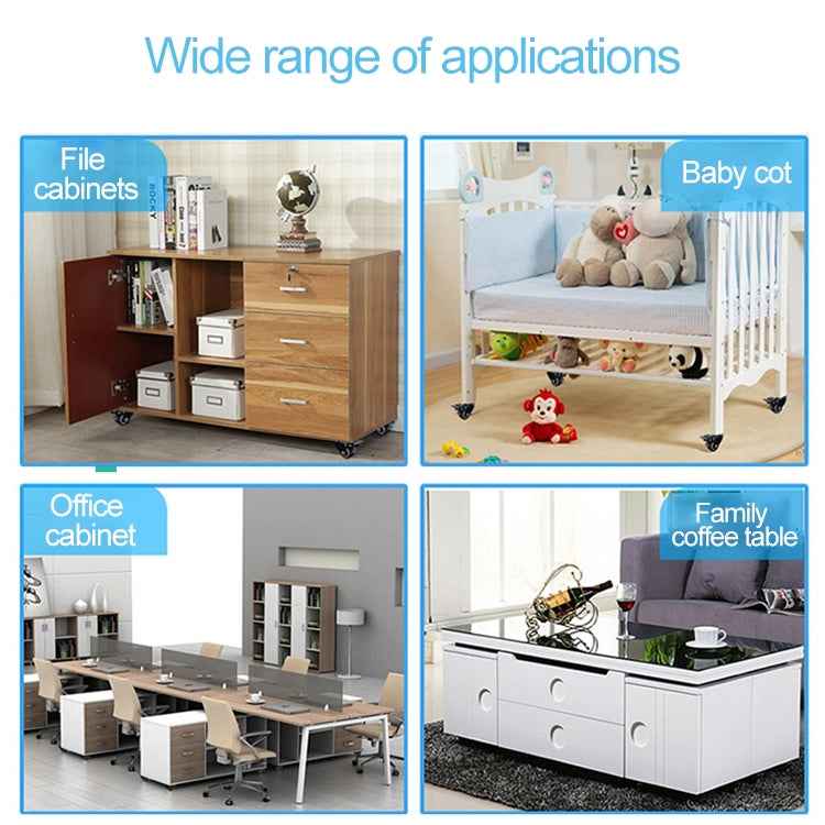 2 PCS 2 inch Furniture Cabinet Coffee Table Silent Universal Brake Wheel