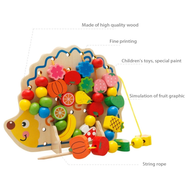 Early Learning Education Wooden Toys Hedgehog Fruit Beads Child Hand Eye Coordination Skills Development Educational Toys For Kids