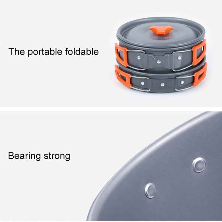 Hewolf 1692 Outdoor Camping Tableware Pots Cookwear Set for 2-3 Person