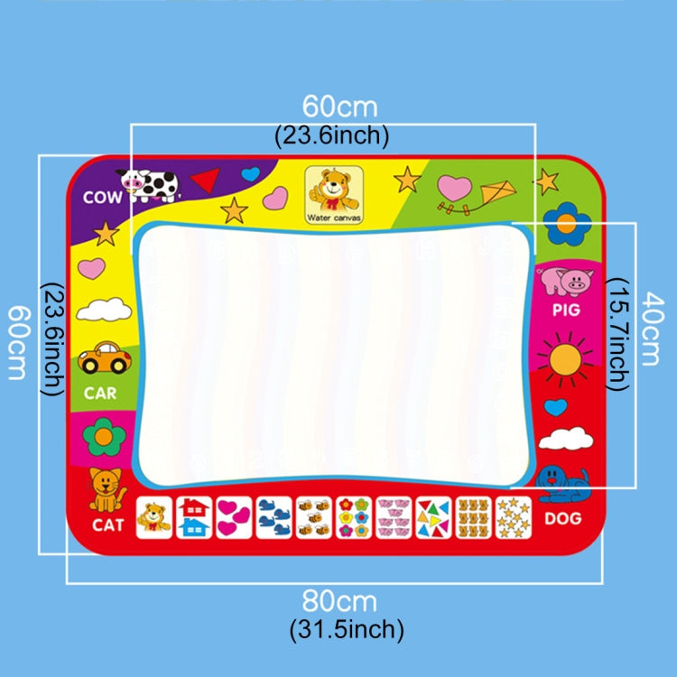 Children Rainbow Color Magic Doodle Water Drawing Mat with 2 Pen, Size: 80cm x 60cm
