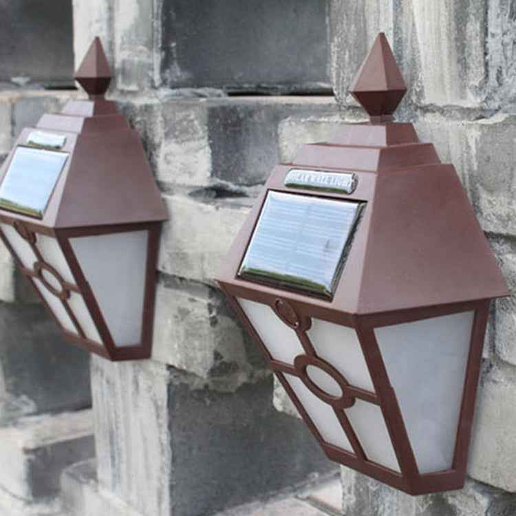 Solar Retro Hexagonal LED Wall Lamp Outdoor Light Sensor Control Landscape Light