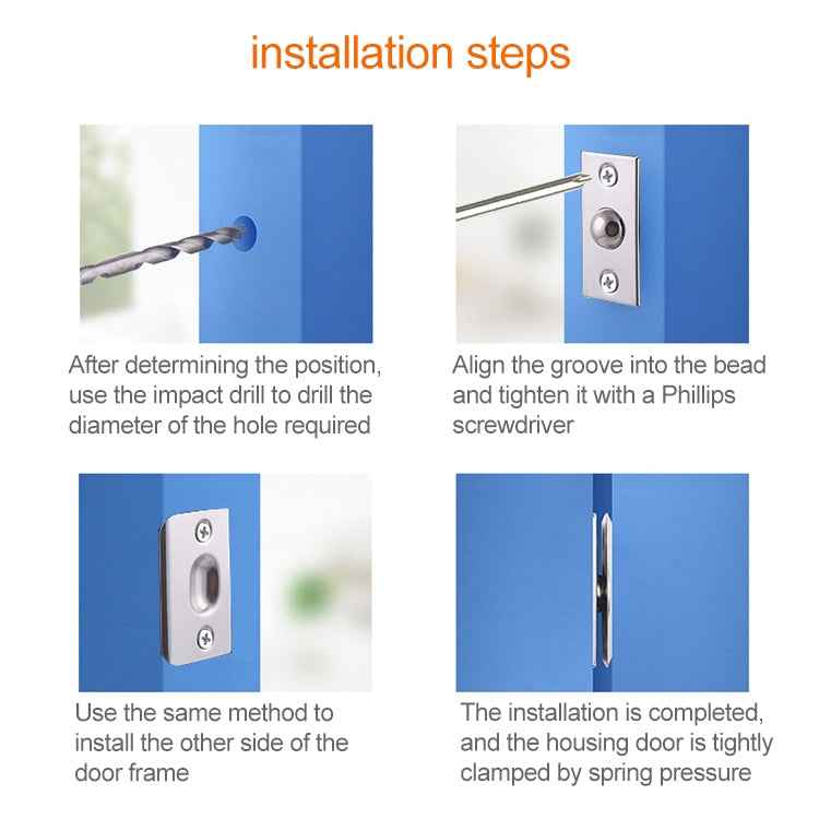 1 Set 106 Stainless Steel Invisible Door Bead Spring Beads Special Bead Lock Door Bead