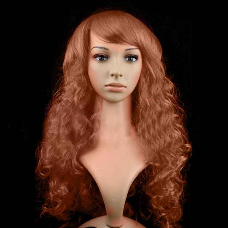 Colorful Wild-Curl Up Party Headwear Wavy Long PET Wigs For Female(Black)