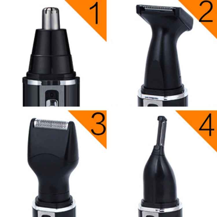 SPORTSMAN Four-in-one Rechargeable Ear Nose Trimmer Electric Shaver Beard Face Eyebrows Hair Trimmer For Men, EU Plug(Black, 220V)