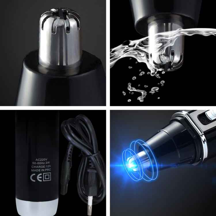 SPORTSMAN Four-in-one Rechargeable Ear Nose Trimmer Electric Shaver Beard Face Eyebrows Hair Trimmer For Men, EU Plug(Black, 220V)