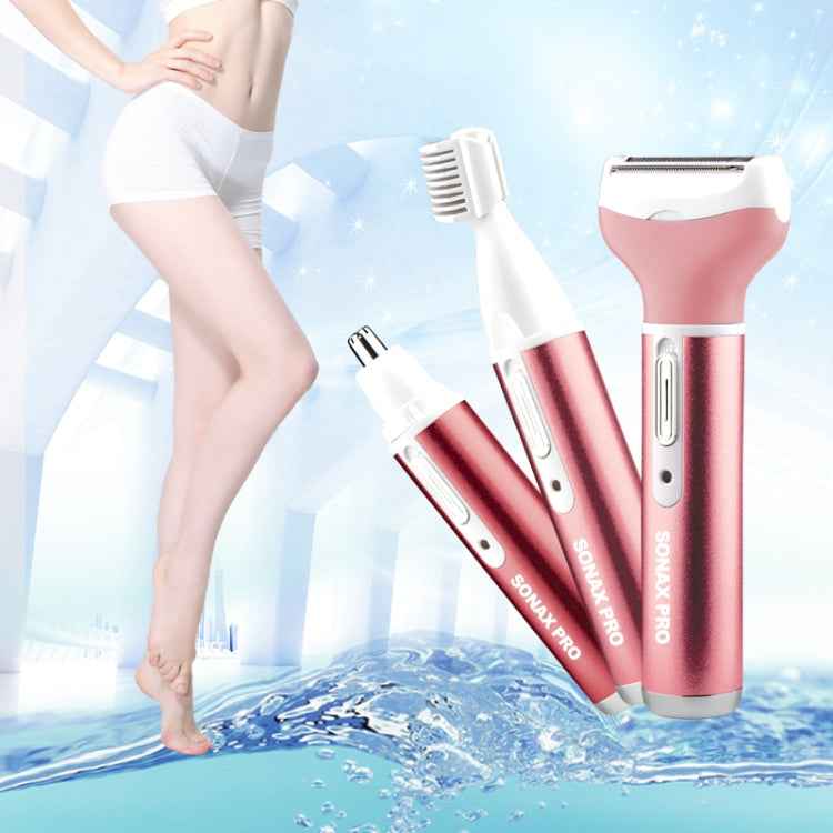 220V 3 In 1 Water Proof Rechargeable Vibrissa Eyebrows Trimmer Body Hair Denuding Machine Set, EU Plug