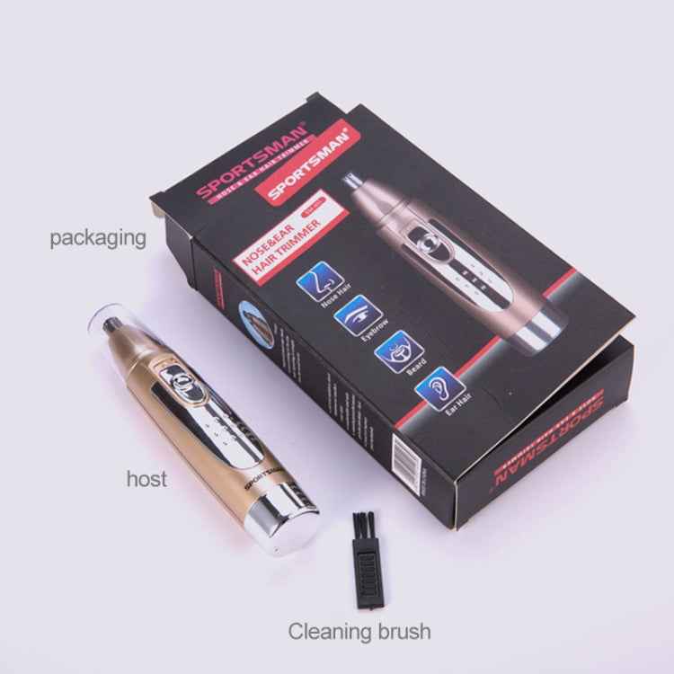 SPORTSMAN Water Proof Battery Power Supply Male Nose Ear Hair Bullet Shaped Trimmer(Gold)