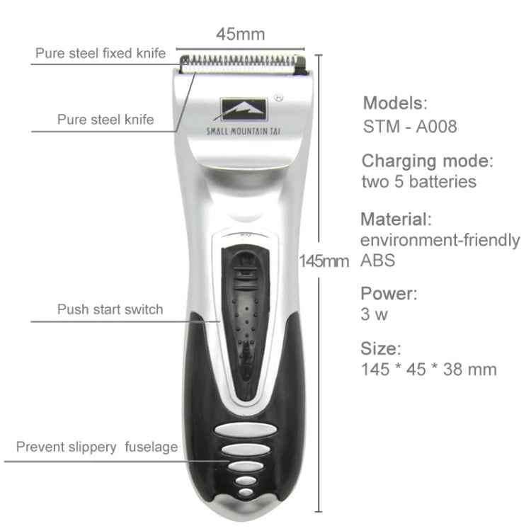 Battery Power Supplied Electric Hair Shaver For Children Man Haircut Machine(Silver)