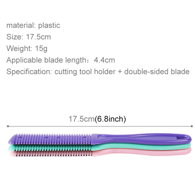 3pcs Hair Tools Double-sided Knife Hair Comb Hair Bangs Trimmer Thinning Device Hair Clipper, Random Color Delivery