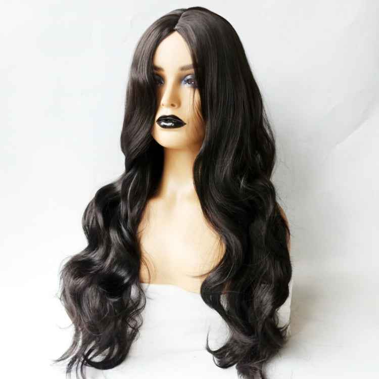 Centre-parted Big Curve Long Curls Wig Chemical Fiber Hair Full Headgear for Women