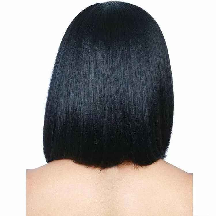 Centre-parted Fluffy Shoulder-length Straight Hair Wig Headgear for Women