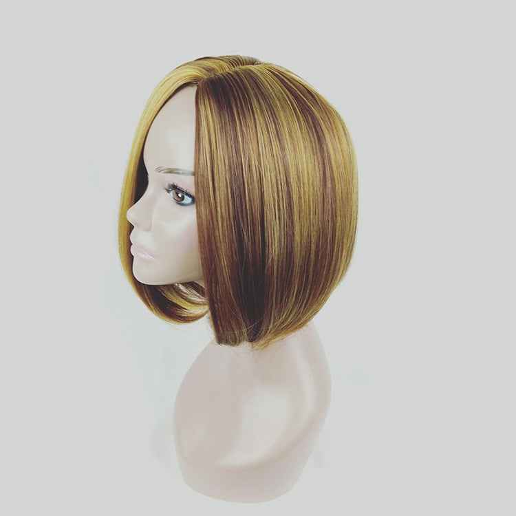Bob Haircut Wig Headgear for Women (Linen Gold)