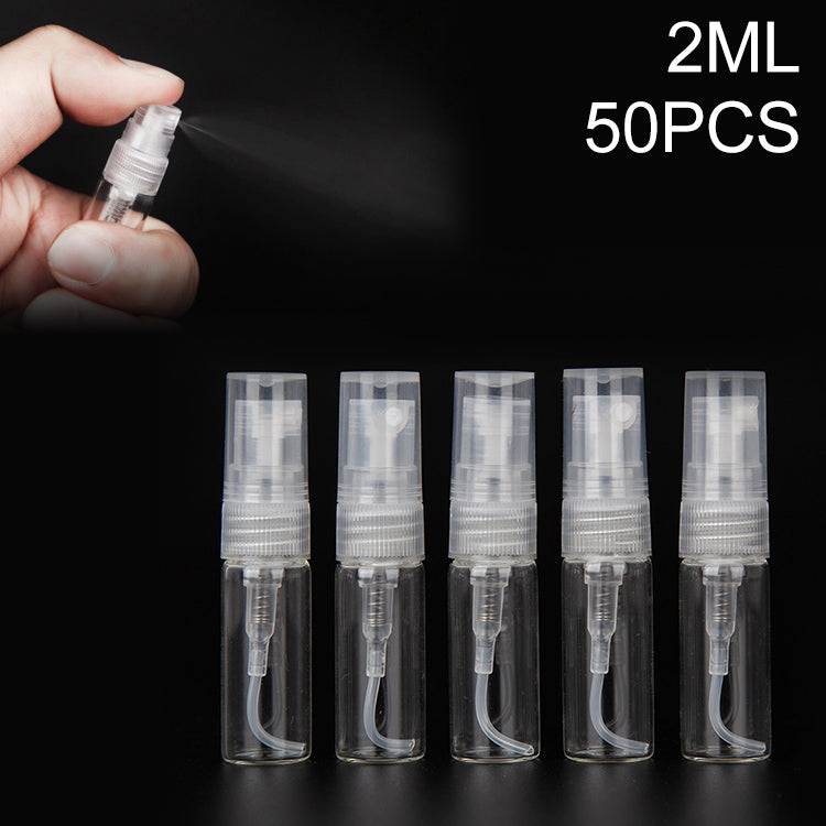 50 PCS Perfume Bottle Spray Bottle Perfume Bottle Empty Bottle, Capacity:2ML (Transparent)