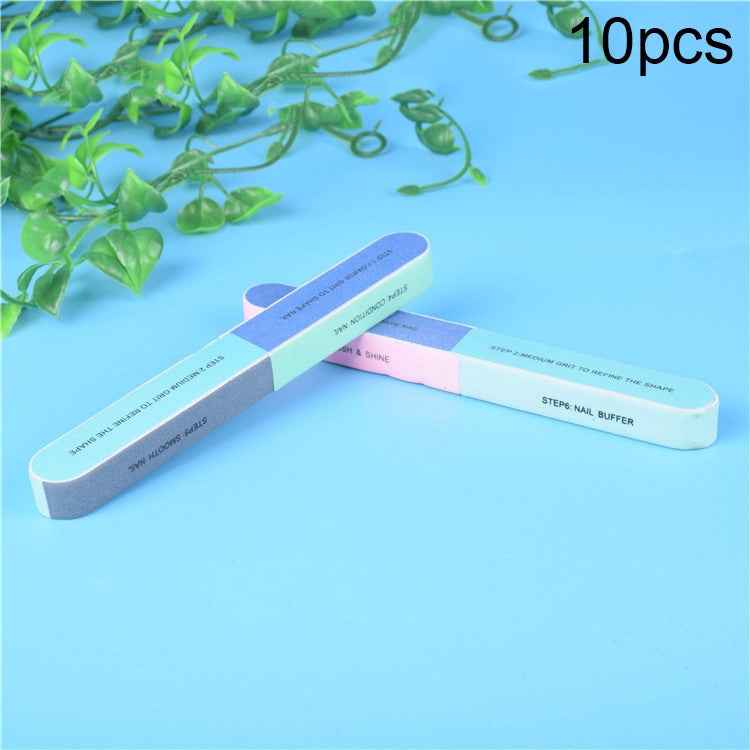 10pcs Seven Sided Polishing Bar Nail File Buffers Polisher for Fingernails and Toenails
