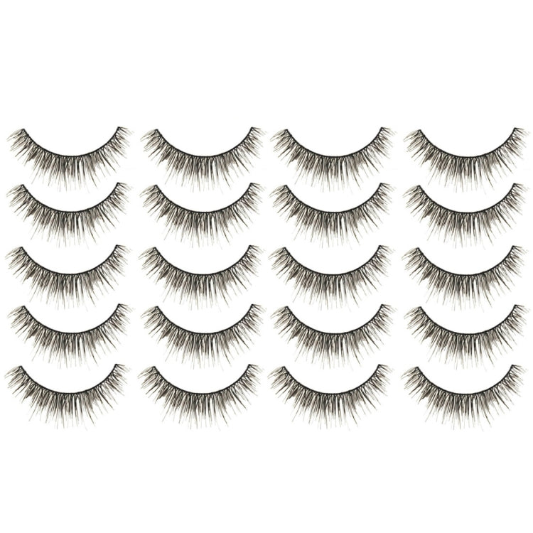 10 Pairs M14 Criss-Cross Cotton Stem Natural Makeup Lashes Charming Long Thick Black False Eyelashes