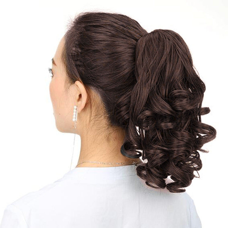 Natural Short Curly Hair Clip-on Pear Blossom Roll Horsetail Wig