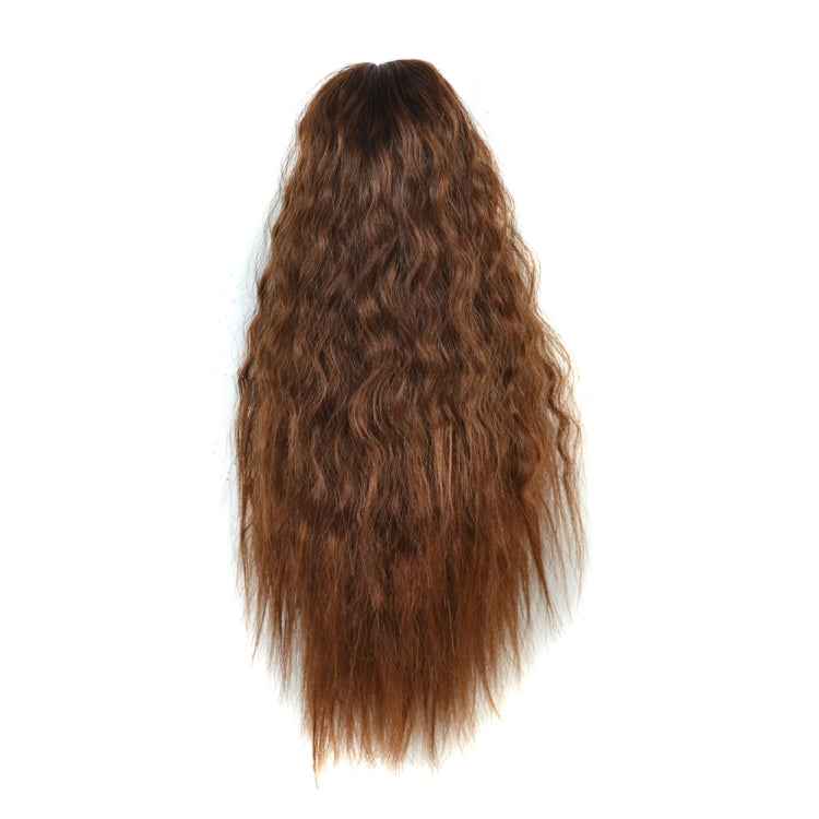 Natural Retro Short Curly Hair Clip-on Corn Blanching Horsetail Wig