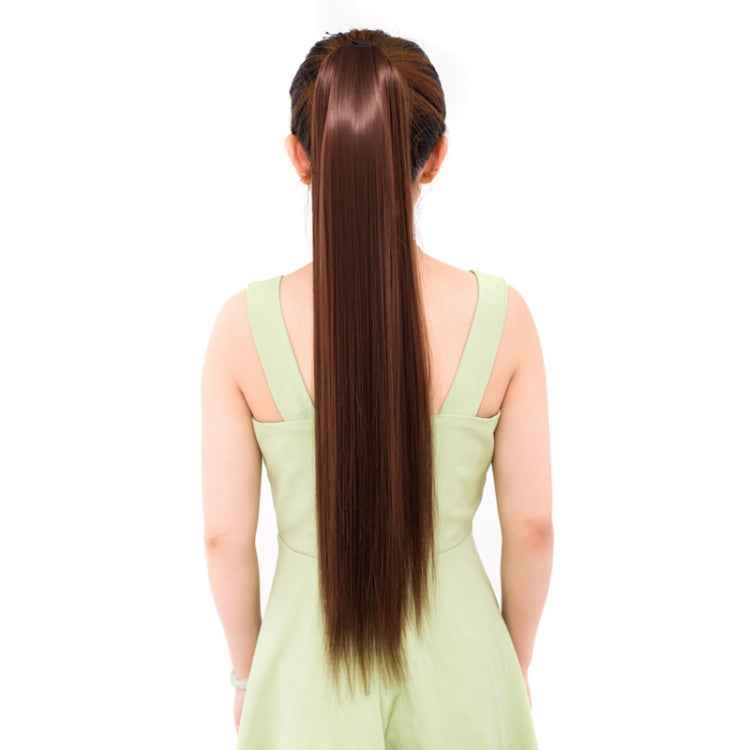 Natural Long Straight Hair Ponytail Bandage-style Wig Ponytail for Women,Length: 75cm