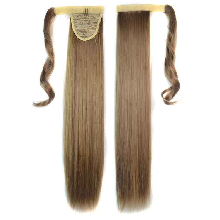 18H22# Invisible Seamless Bandage-style Wig Long Straight Hair Wig Ponytail