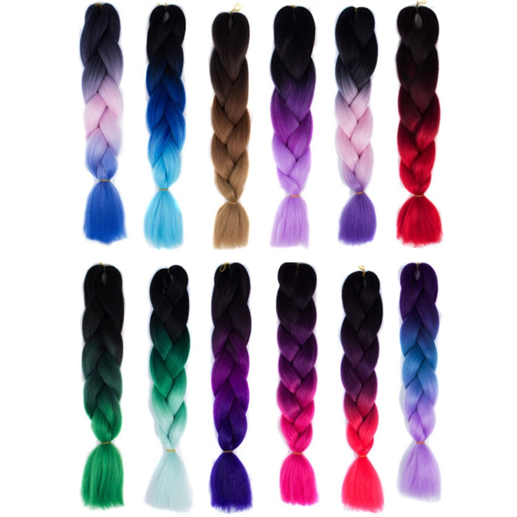 Fashion Color Gradient Individual Braid Wigs Chemical Fiber Big Braids, Length: 60cm(56 Purple+Lake Blue+Light Purple), 21, 35, 37, 38, 44, 45, 46, 47, 49, 50, 51, 56