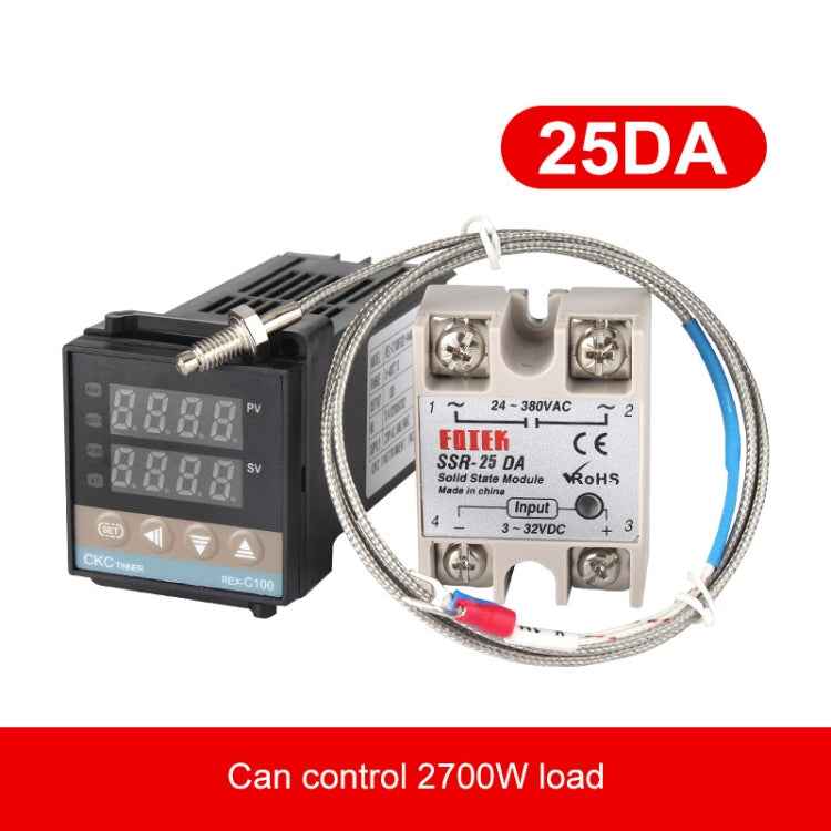 REX-C100 Thermostat + Thermocouple + SSR-25 DA Solid State Module Intelligent Temperature Control Kit