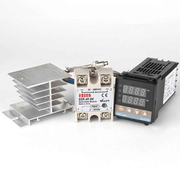 2700W REX-C100 Thermostat + Heat Sink + Thermocouple + SSR-25 DA Solid State Module Intelligent Temperature Control Kit