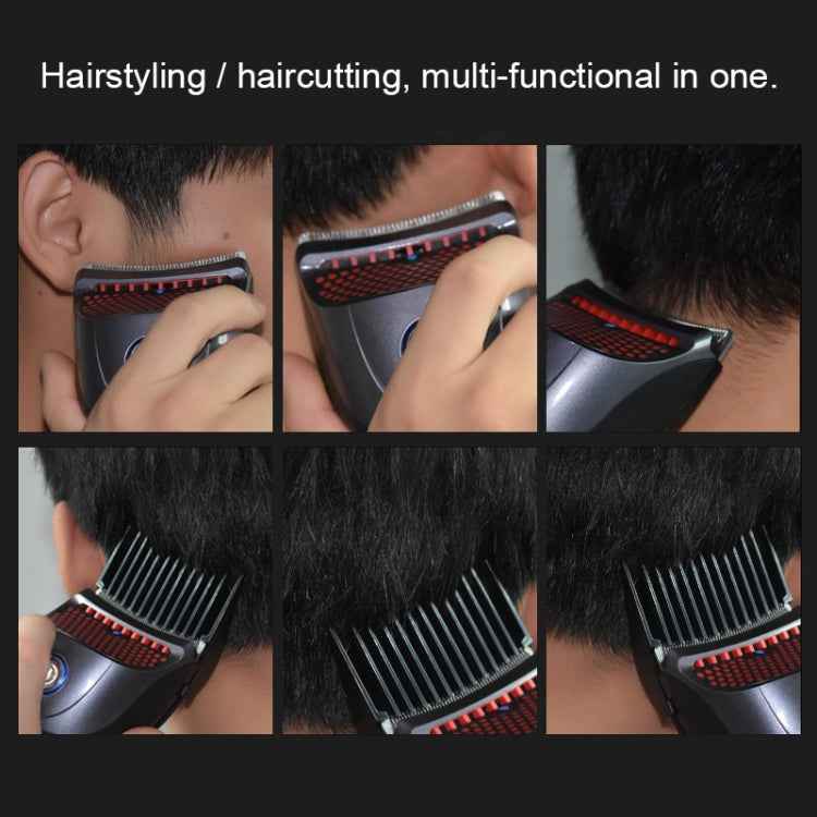 HJ-2019 Men Electric Shaver Fader Self-help Hair Clipper with Cloth + Sponge + Spare Cutter Head, Standard Version, CN Plug