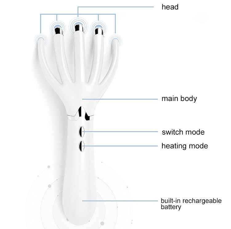 Mini Portable Multifunctional Head Massager Massage Comb, Battery Powered