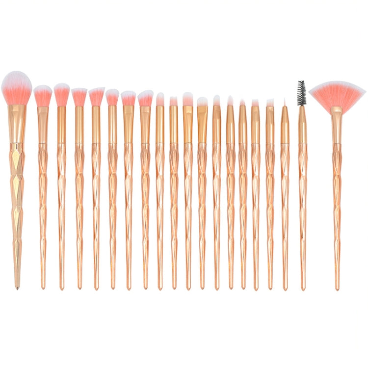 20 in 1 Diamond Handle Eye Brush Multi-functional Makeup Brush, Pink+Blue Handle and Purple Brush