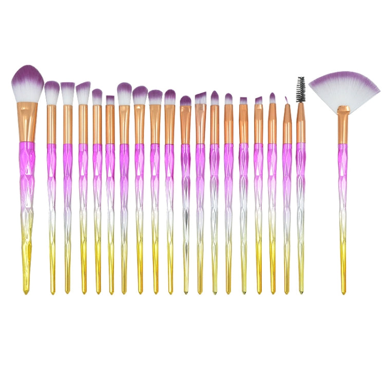 20 in 1 Diamond Handle Eye Brush Multi-functional Makeup Brush, Pink+Blue Handle and Purple Brush