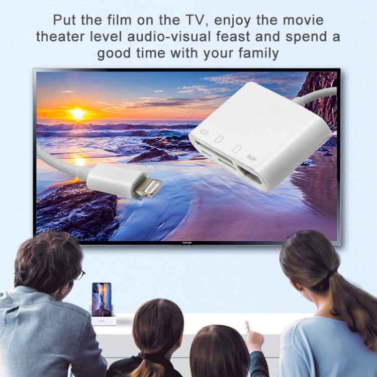 NK-103C 4 In 1 8 Pin to HDMI Multi-function Mobile Phone Converter Adapter