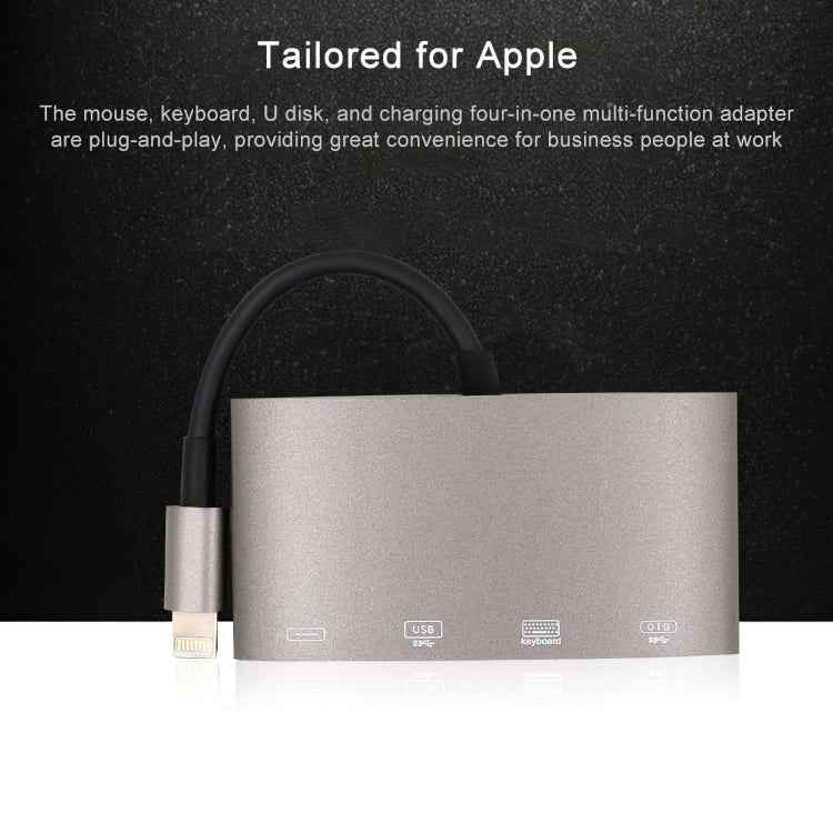 1040KEY 8 Pin to USB + Type-C / USB-C + OTG Multi-function Converter Adapter