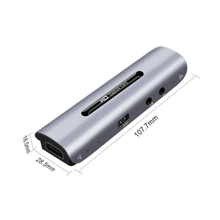 Z35 HDMI Female + Mic to HDMI Female + Audio + USB HD Video & Audio Capture Card with Loop