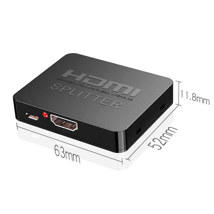 1x2 Mini HDMI Amplifier Splitter, Support 3D & 4K x 2K