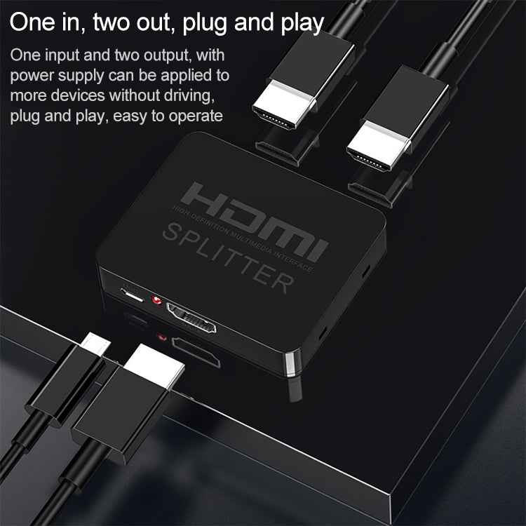 1x2 Mini HDMI Amplifier Splitter, Support 3D & 4K x 2K