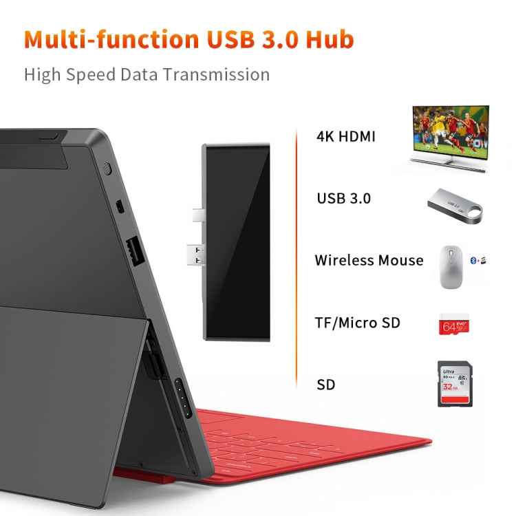 ROCKETEK SK-S5H 3 x USB 3.0 + HDMI + SD / TF Memory Card Reader HUB 4K HDMI Adapter
