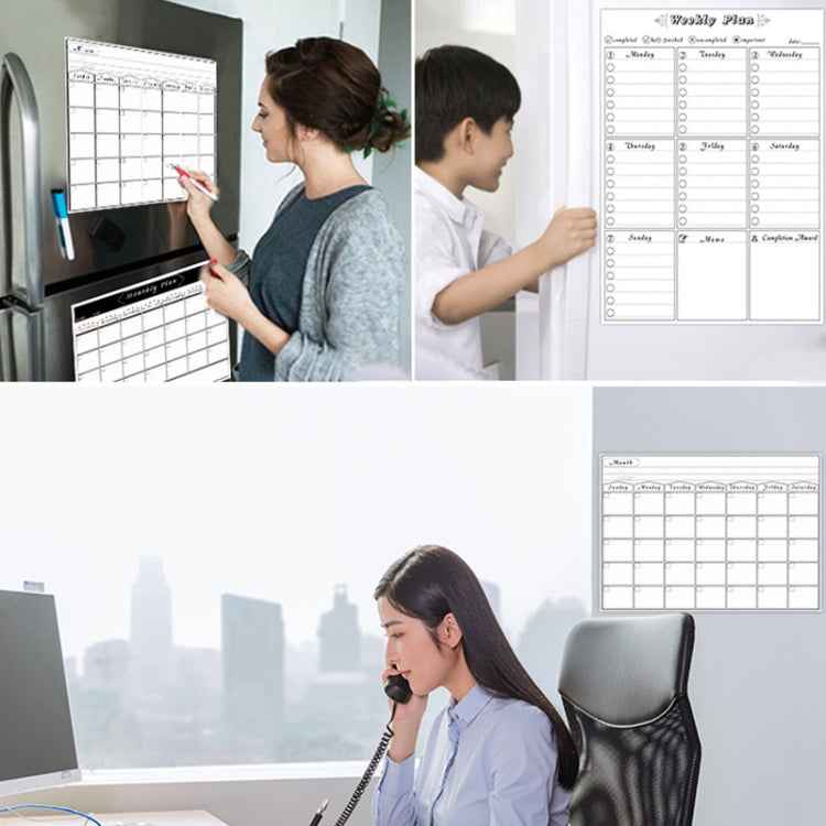Magnetic Weekly Plan Refrigerator Magnet PET Magnetic Soft Whiteboard, Size: 29.7cm x 42cm