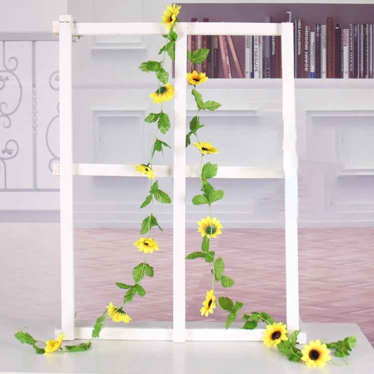 2 PCS Sunflower Artificial Flower Interior Background Wall Window Decoration, Length: 2.6m